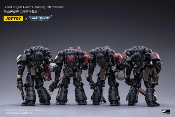 Комплект колекційних фігур Смертельна Компанія Кривавих Янголів Warhammer 40K Blood Angels Death Company Intercessors Box of 4 1/18