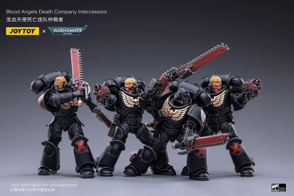 Комплект колекційних фігур Смертельна Компанія Кривавих Янголів Warhammer 40K Blood Angels Death Company Intercessors Box of 4 1/18
