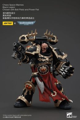 Колекційна фігура Обранний Темного Легіону Хаосу Warhammer 40K Chaos Space Marines Black Legion Chosen with Bolt Pistol and Power Fist 1/18