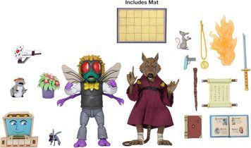 Комплект коллекционных фигур Сплинтер и Бакстер NECA Collectible 2-Pack Teenage Mutant Ninja Turtle Cartoon Splinter and Baxter