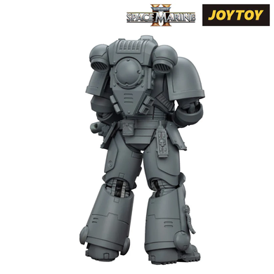 Коллекционная фигура Космический Десантник JoyToy Warhammer 40,000: Space Marine 2, Space Marines Intercessor, Armouring Hall Edition 1/18 (не крашенная)