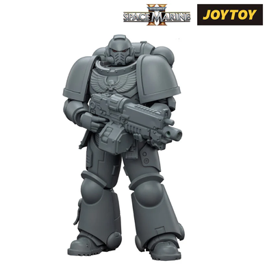 Коллекционная фигура Космический Десантник JoyToy Warhammer 40,000: Space Marine 2, Space Marines Intercessor, Armouring Hall Edition 1/18 (не крашенная)