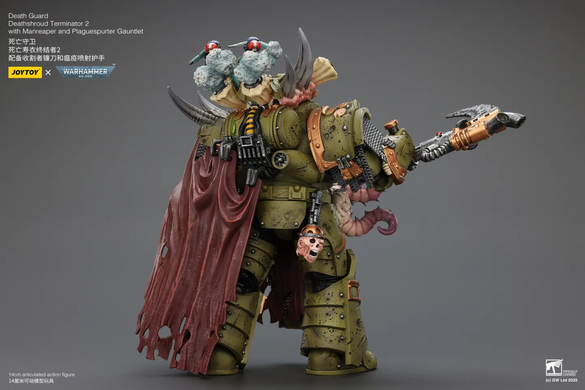 Колекційна фігура Саван Смерті Гвардії Смерті Warhammer 40,000 Death Guard Deathshroud Terminator (Ver. 2) with Manreaper and Plaguespurter Gauntlet 1/18